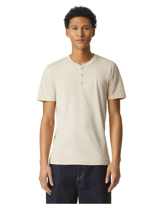 American Apparel Adult Unisex 4.6 oz 60% cotton, 40% Recycled Polyester CVC Henley T-Shirt